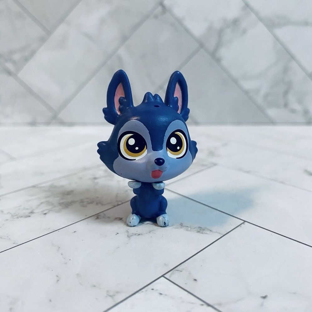 Littlest Pet Shop Purple Fox Wolf Figure With Magnet Bobble-Head